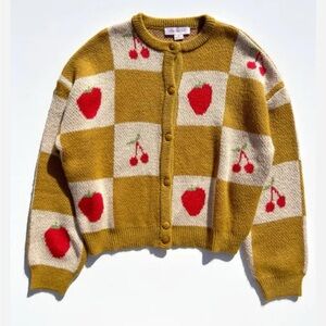 Lisa Says Gah Lauda cardigan in Fruit Check sz XS/S